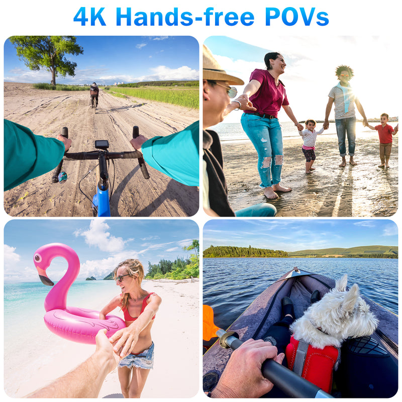 i3 4K Thumb Action Camera, Tiny Size, Mount Anywhere, Small Body Camera with Spring Clip, Portable Vlogging Camera, Hands-Free POV Recording, Helmet Camera for Cycling, Motorcycle (64G-Card, Black)Only Ship To US