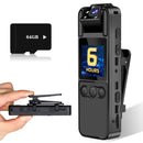 Body Camera with Audio and Video Recording, 6 Hours HD 1296P Body Cam with 180° Rotating Lens, Night Vision, 64G B9 Body Worn Camcorder, Personal Travel, Walking, Police Law Enforcement