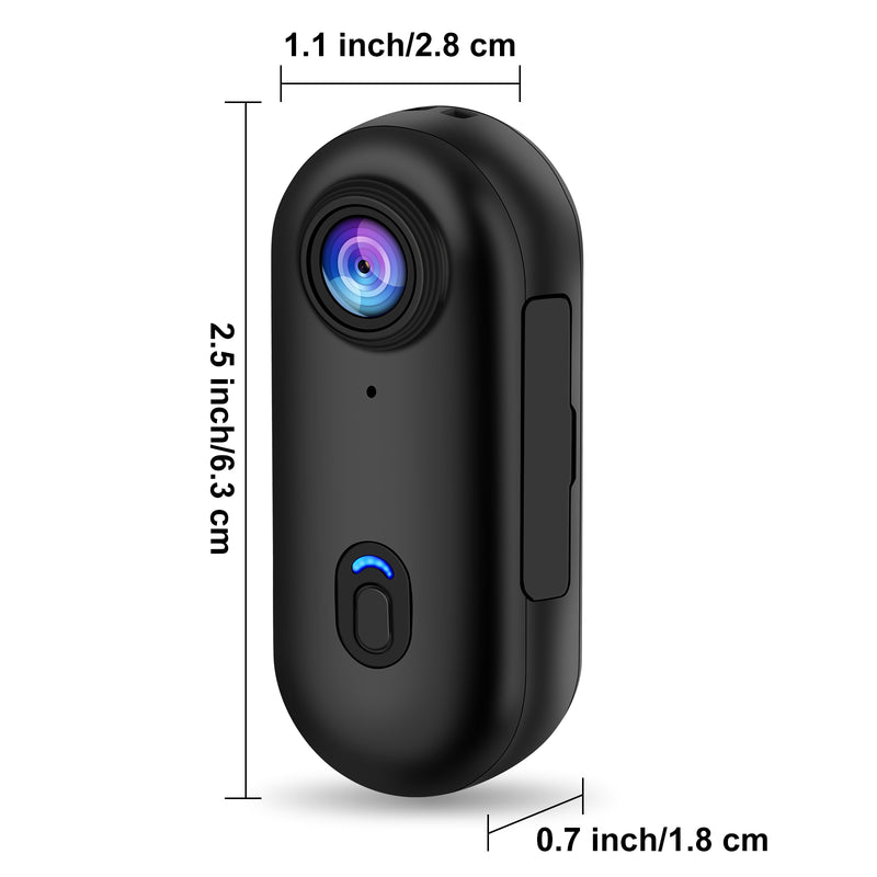 i3 4K Thumb Action Camera, Tiny Size, Mount Anywhere, Small Body Camera with Spring Clip, Portable Vlogging Camera, Hands-Free POV Recording, Helmet Camera for Cycling, Motorcycle (64G-Card, Black)Only Ship To US