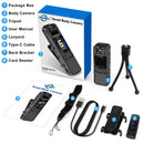 Body Camera with Audio and Video Recording, 6 Hours HD 1296P Body Cam with 180° Rotating Lens, Night Vision, 64G B9 Body Worn Camcorder, Personal Travel, Walking, Police Law Enforcement