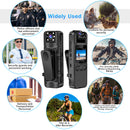 Body Camera with Audio and Video Recording, 6 Hours HD 1296P Body Cam with 180° Rotating Lens, Night Vision, 64G B9 Body Worn Camcorder, Personal Travel, Walking, Police Law Enforcement