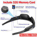 SIXMOU U20 Smart Glasses with Camera, 4K Video and Photos ,Hands Free Pov Video Recording(With 32GB Memory Card)